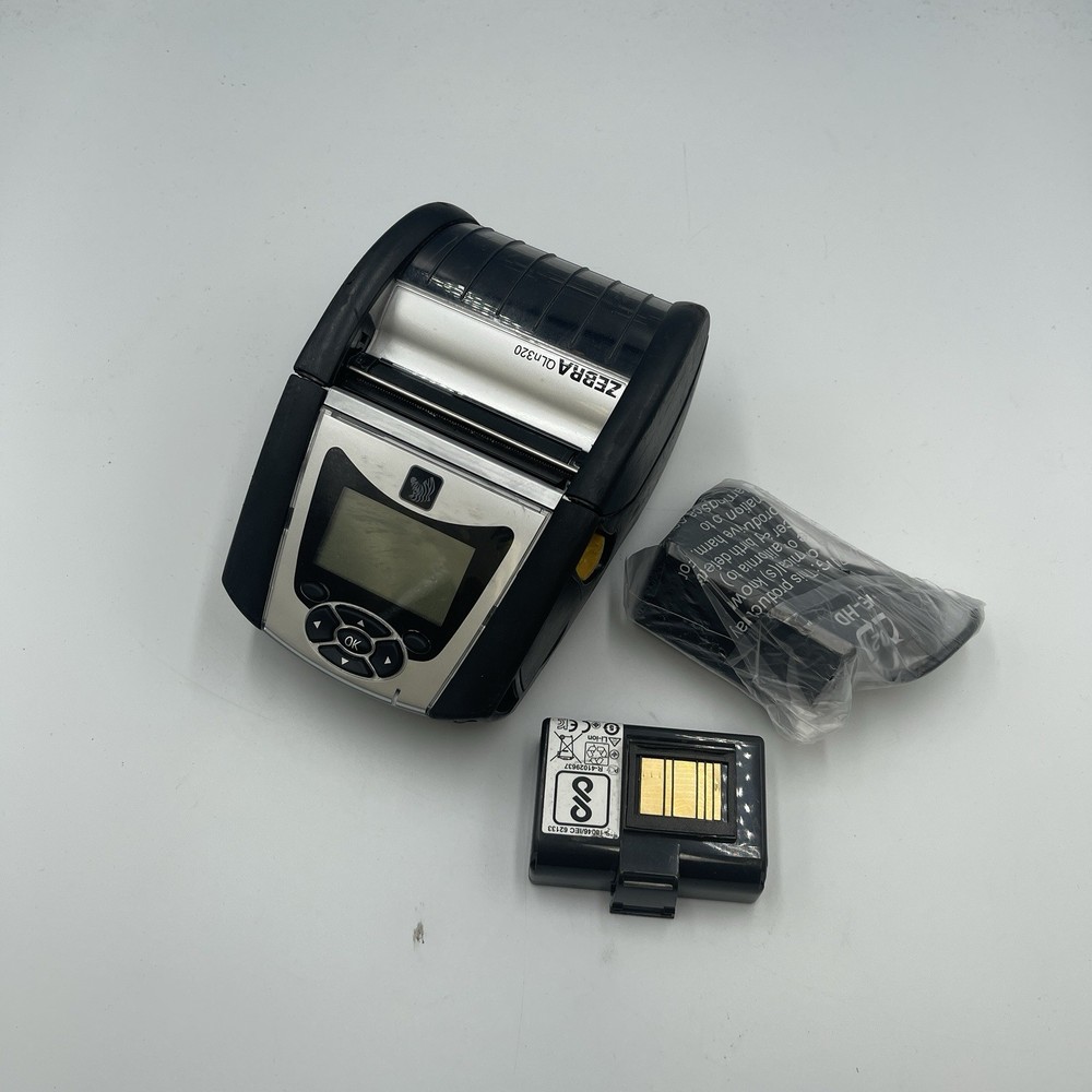 Zebra QLN320 Barcode Printer, WiFi, Bluetooth, Charger, And Battery