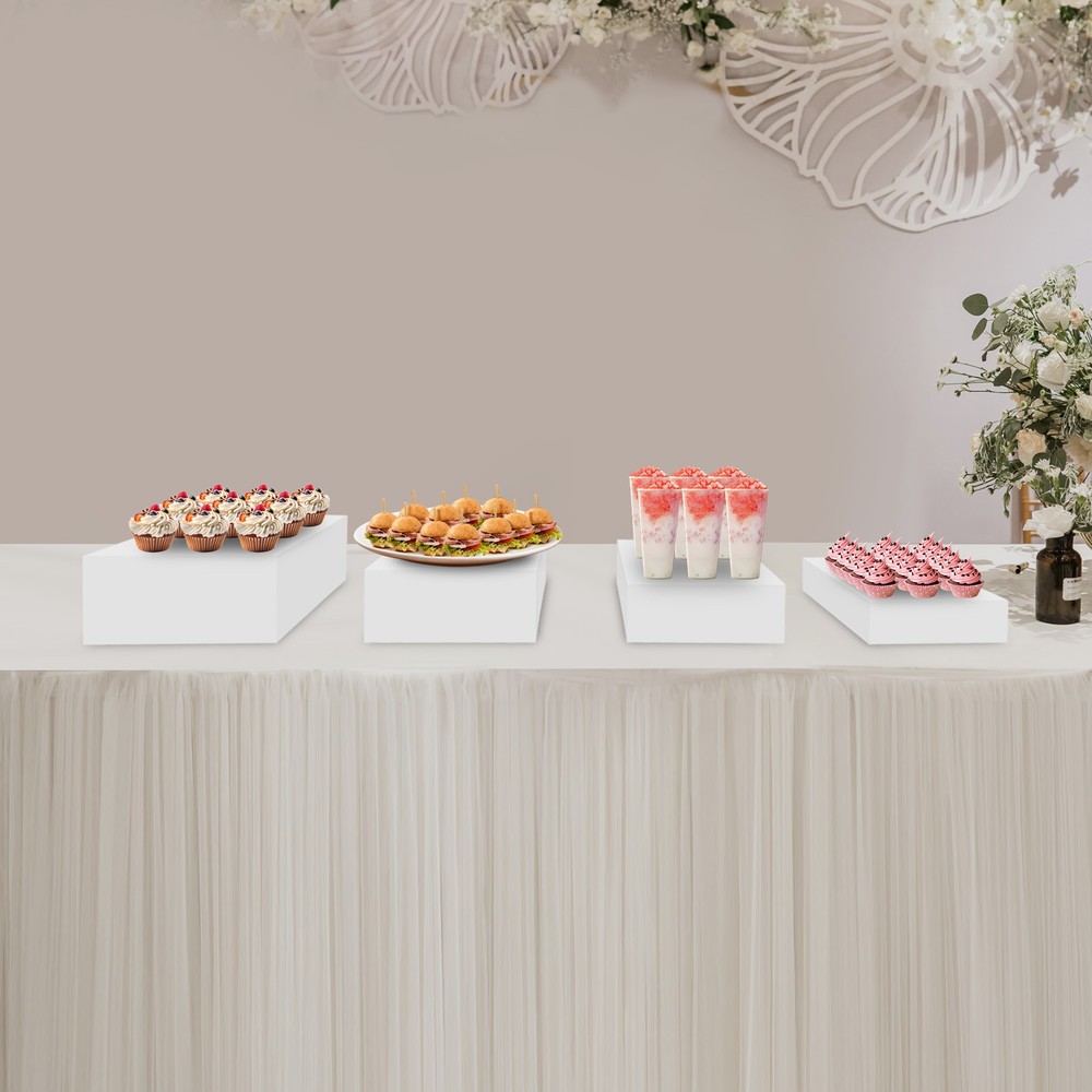 4X Dessert Display Stand Acrylic Party Buffet Riser Multi-purpose Nesting Stand