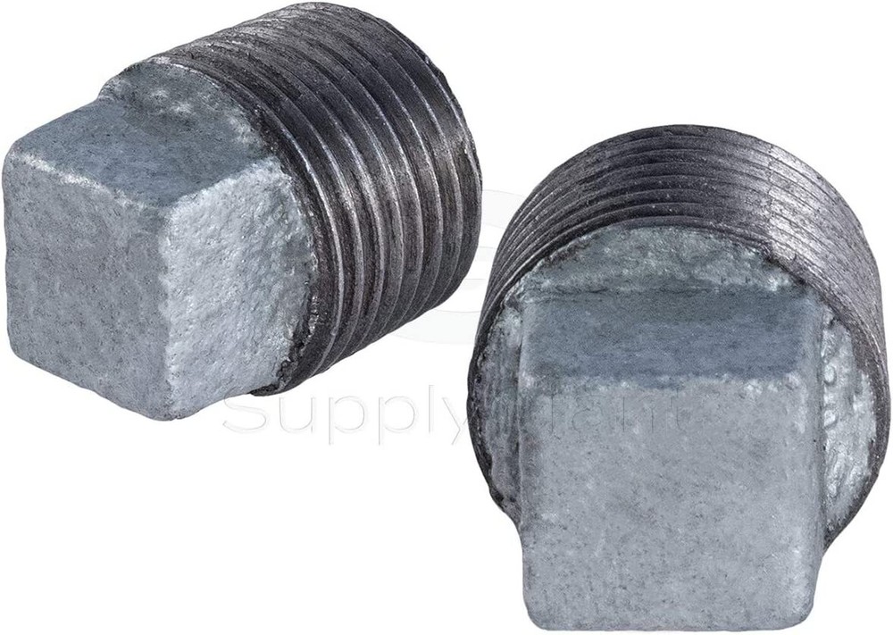 6" MIP Galvanized Malleable Iron Plug with Square Head