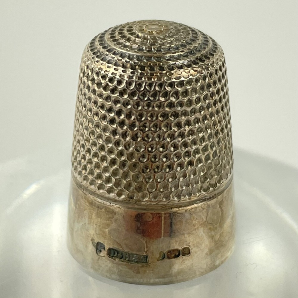 Vintage Solid Sterling Silver Thimble 2.4cm David Hollander & Son 1978 Size 5 #5