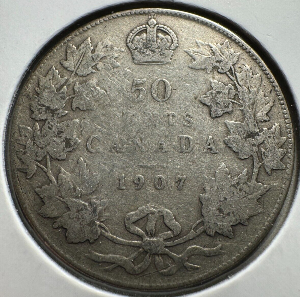 1907 FIFTY CENTS CANADA HALF DOLLAR NICE GRADE!