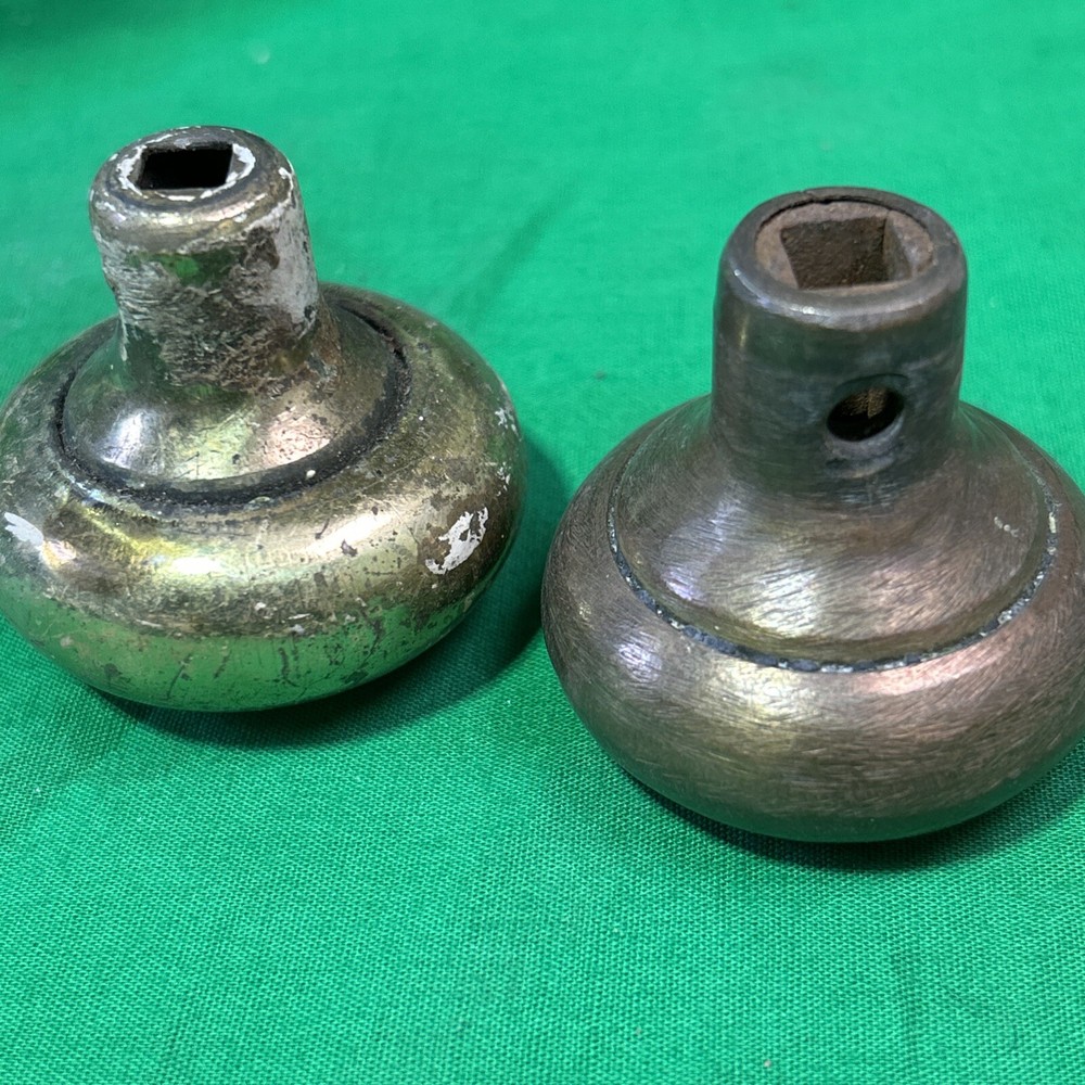 2 Antique Brass Door Knobs