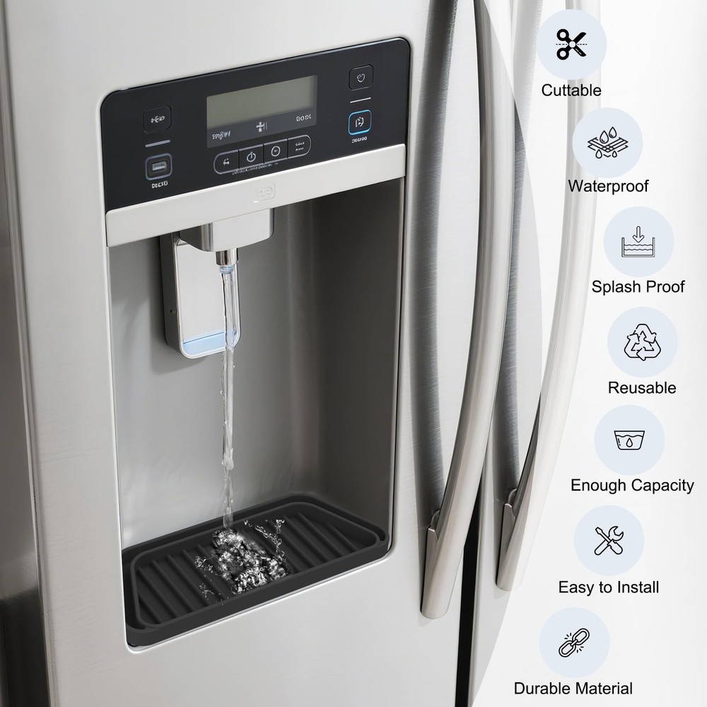 KindGa Refrigerator Drip Catcher 2 pack Rectangular Black, Black