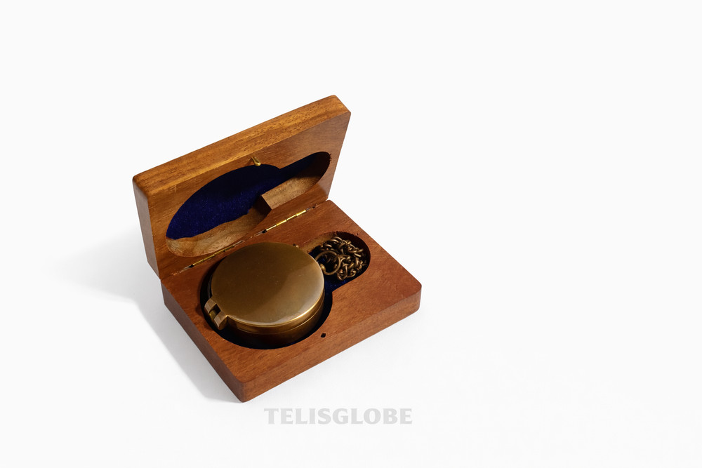 Personalized Sundial Compass with Wooden Box Set
