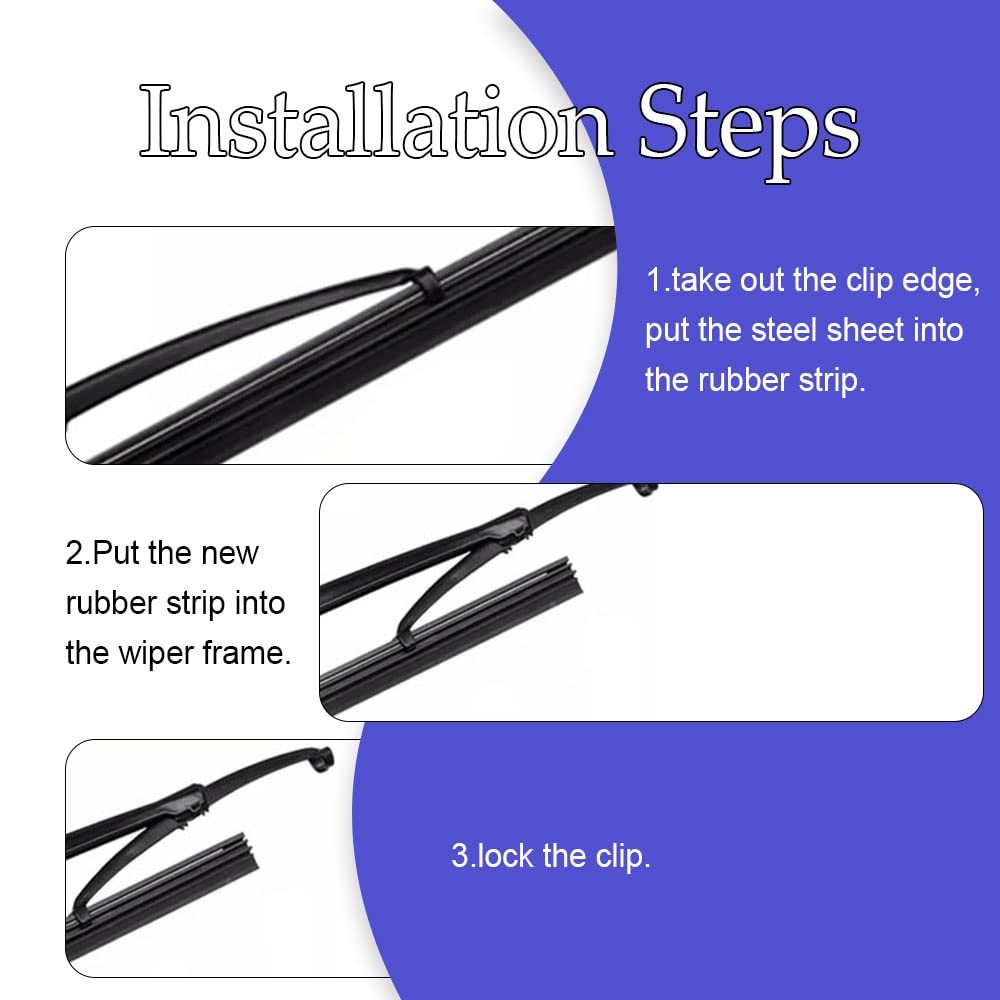 4PCS Wiper Blade Refill, 28 inch DIY Adjustable Universal Replacement Wiper B...