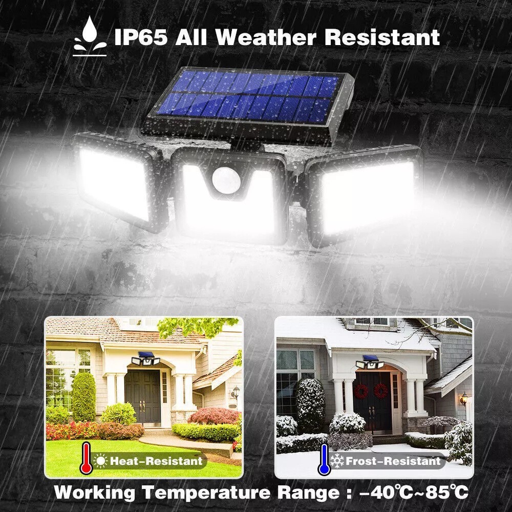 2 Pack LED Motion Sensor Solar Lights Outdoor IP65 Waterproof Security Lamp NEW