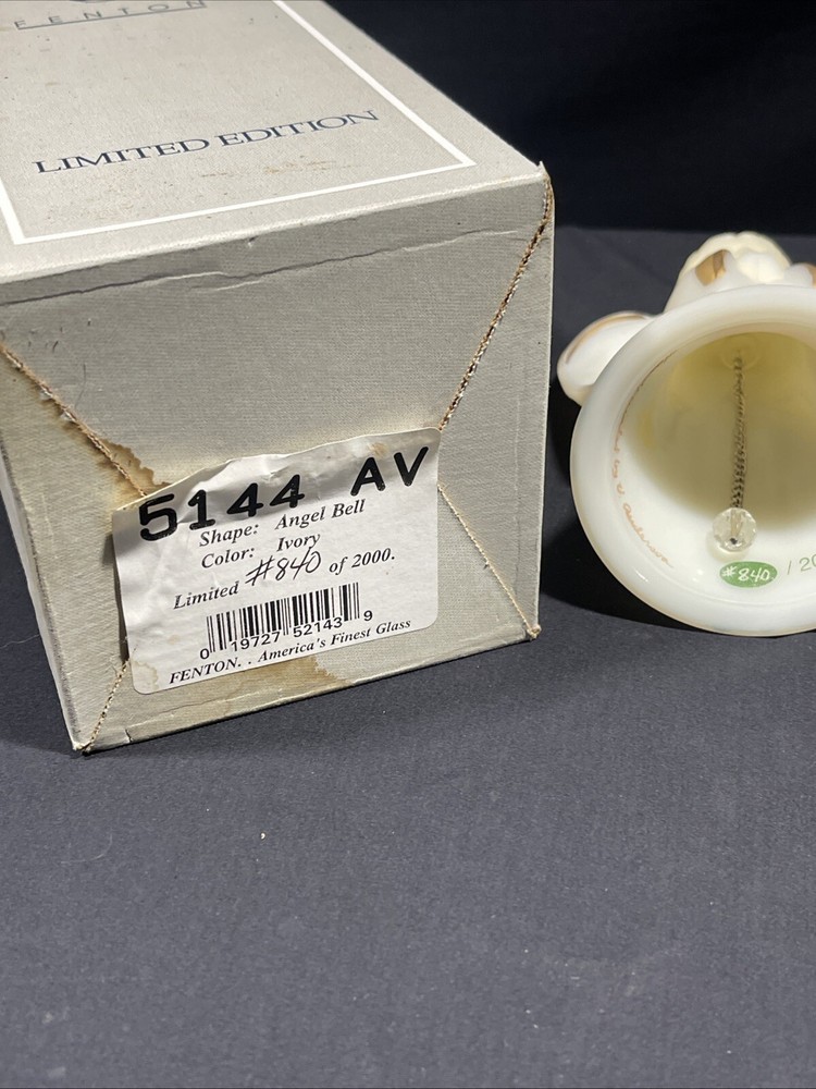 FENTON ANGEL BELL WITH FLORALS LTD ED NUMBERED 840/2000