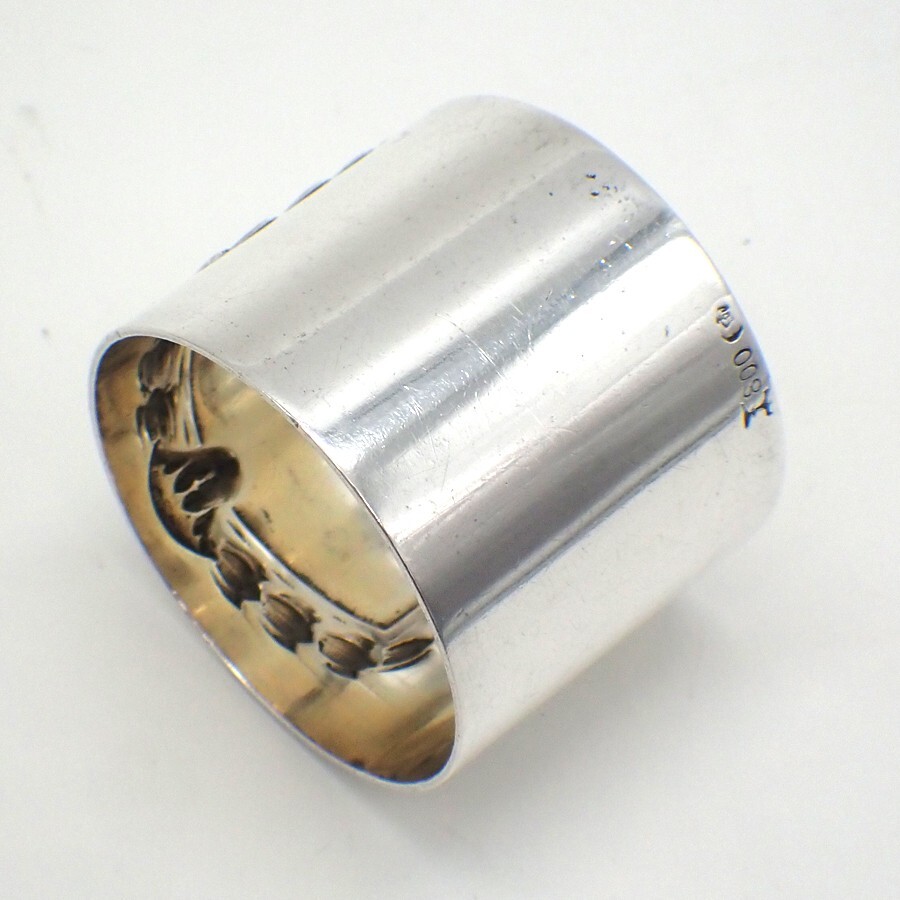 German Napkin Ring 800 Silver Inscribed Morton