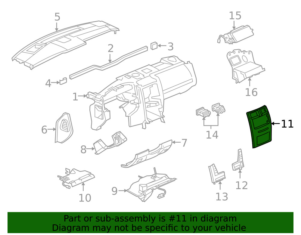 Genuine GM Center Bezel 15827768