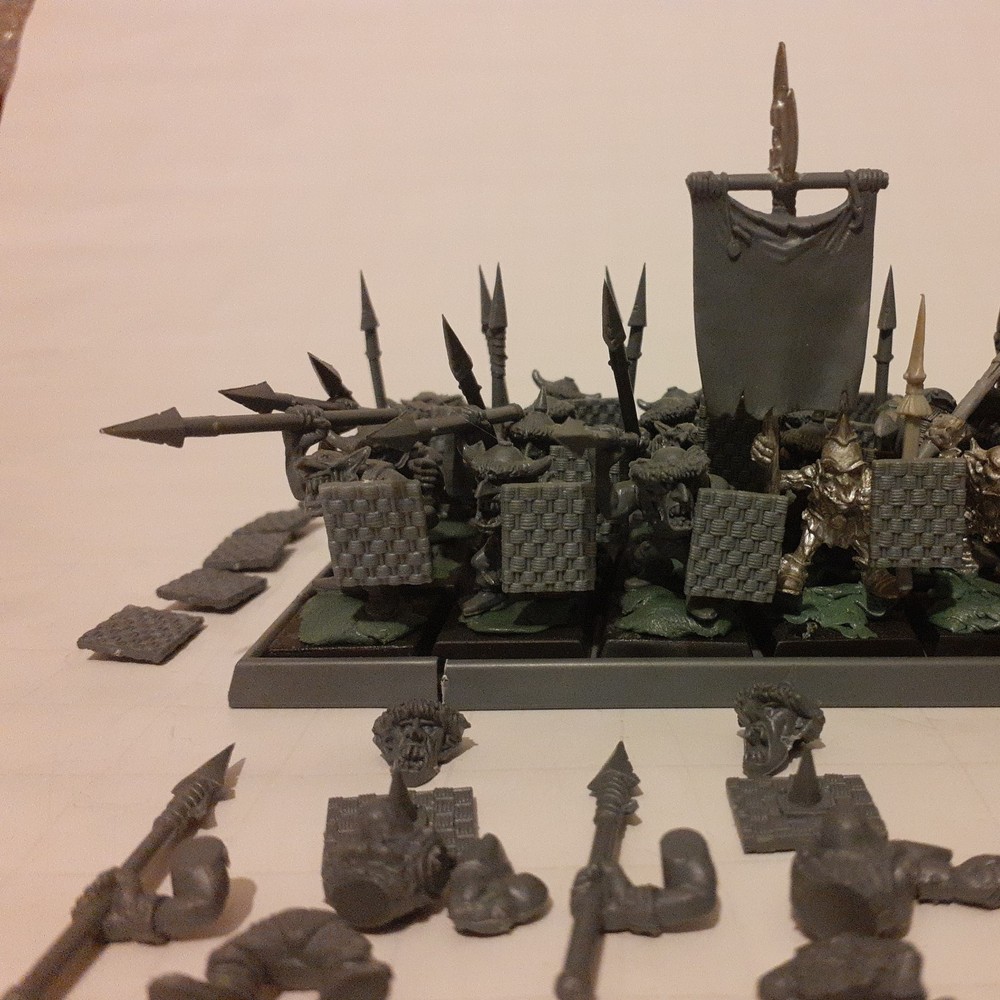 Warhammer Orcs & Goblins 42 Goblin Spearman Horde plastic oop full command