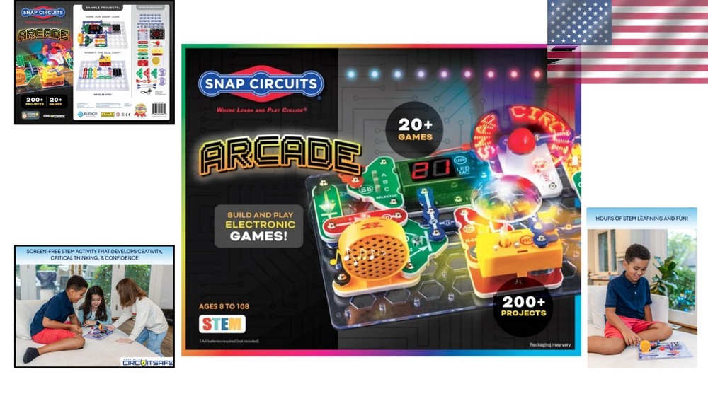 Arcade Electronics Exploration Kit - STEM Fun for Kids 8+, 200 Projects Inside