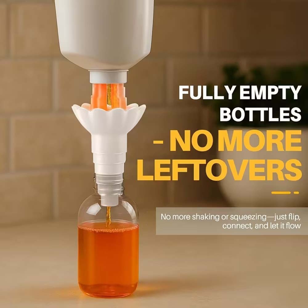 2pc Bottle Connector Funnel No Spill Liquid Transfer Adapter Reusable Tool White