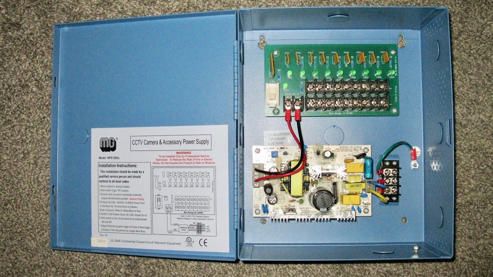 MG Electronics Power Supply for CCTV Camera & Accessory Model HPS129UL