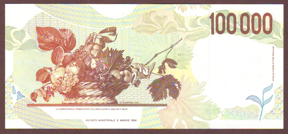 ITALY 100,000 Lire 1994 Gem UNC