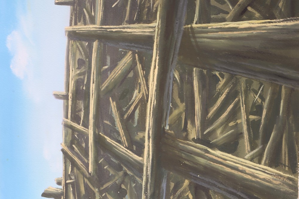 Original Hand Painted Animation Production Background (231-45)