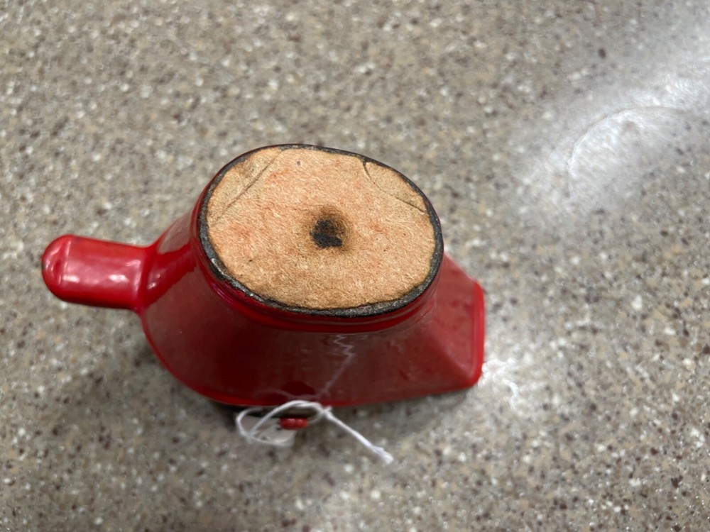 Red Coated Cast Iron Cool Bucket Ashtray