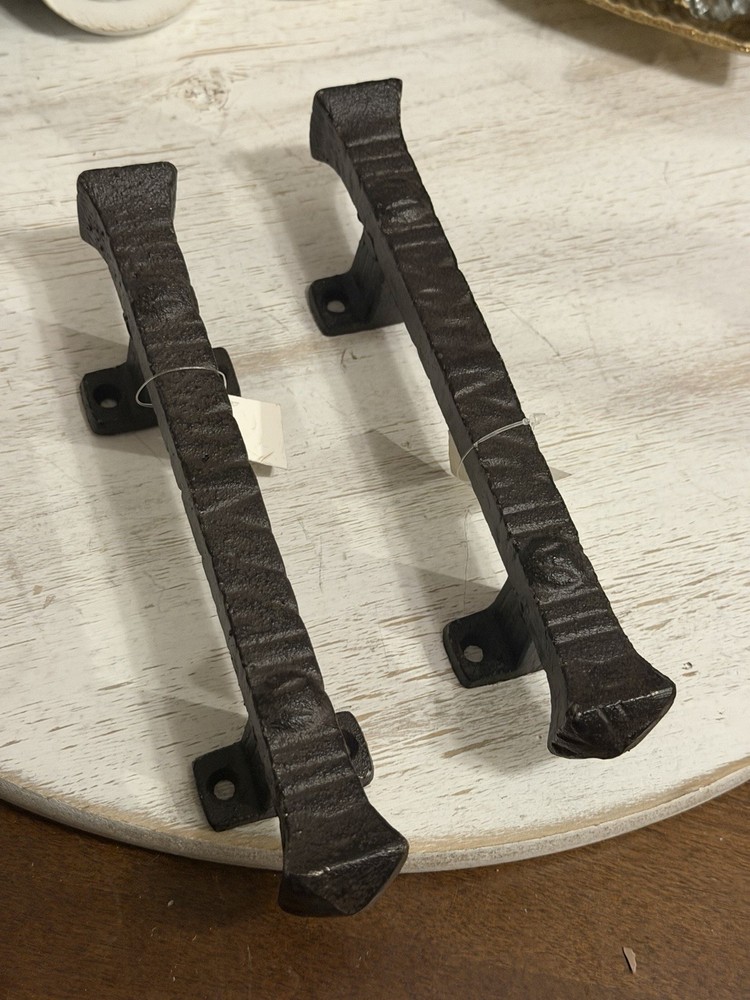 2 Large Cast Iron Rustic Foundry Style Barn Handle Gate Pull Shed Door Handle 9”