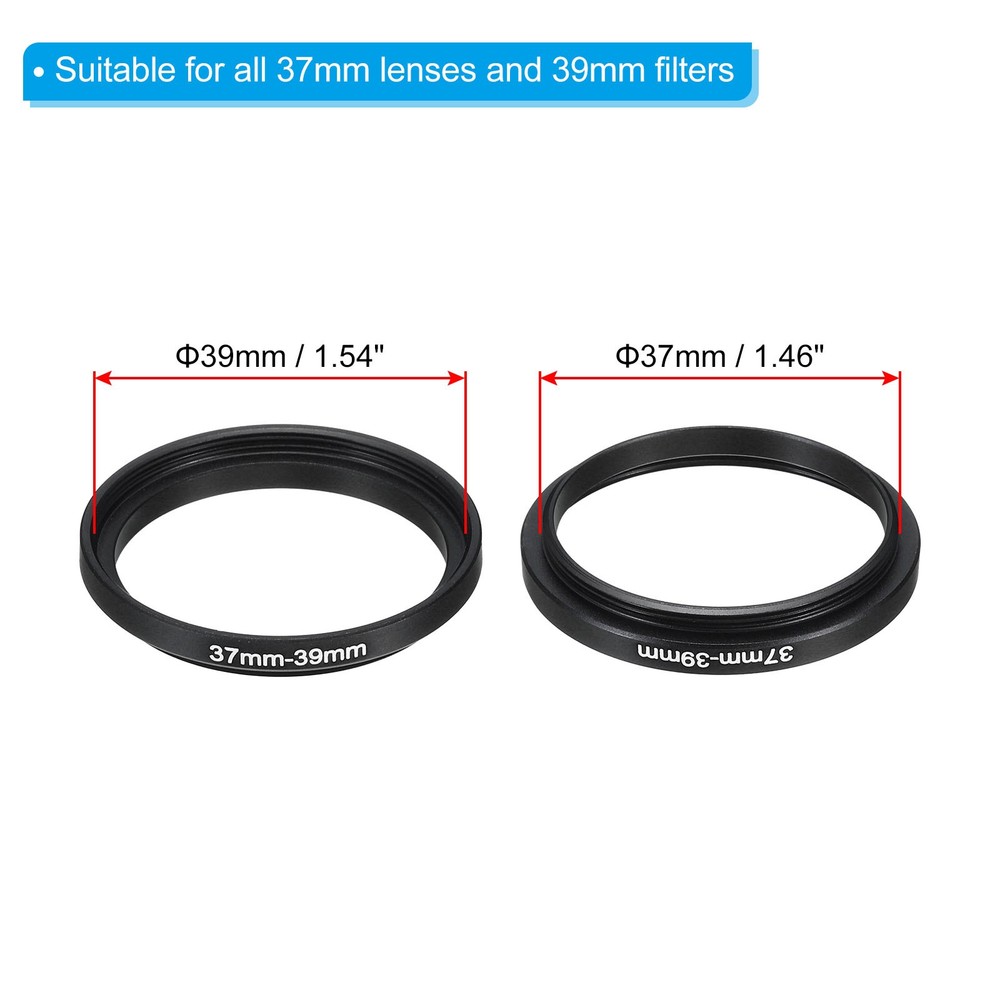 37mm-39mm Step Up Ring Camera Lens Filter Adapter Ring Filter with Cloth