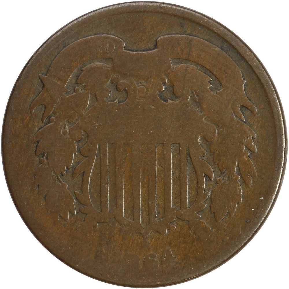 1864 Rotated Die Two Cent Piece - Looks G
