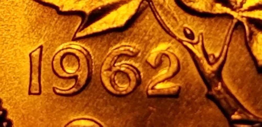 Canada 1962 Massive Doubling Double Date BU Small Cent Penny.