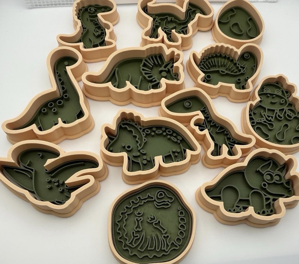 Dinosaur Play Dough Shapes Set with Rolling Pin.