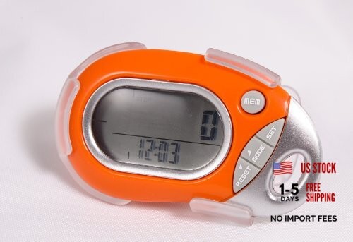 Pedusa PE-771 Tri-Axis Multi-Function Pocket Pedometer (Orange)