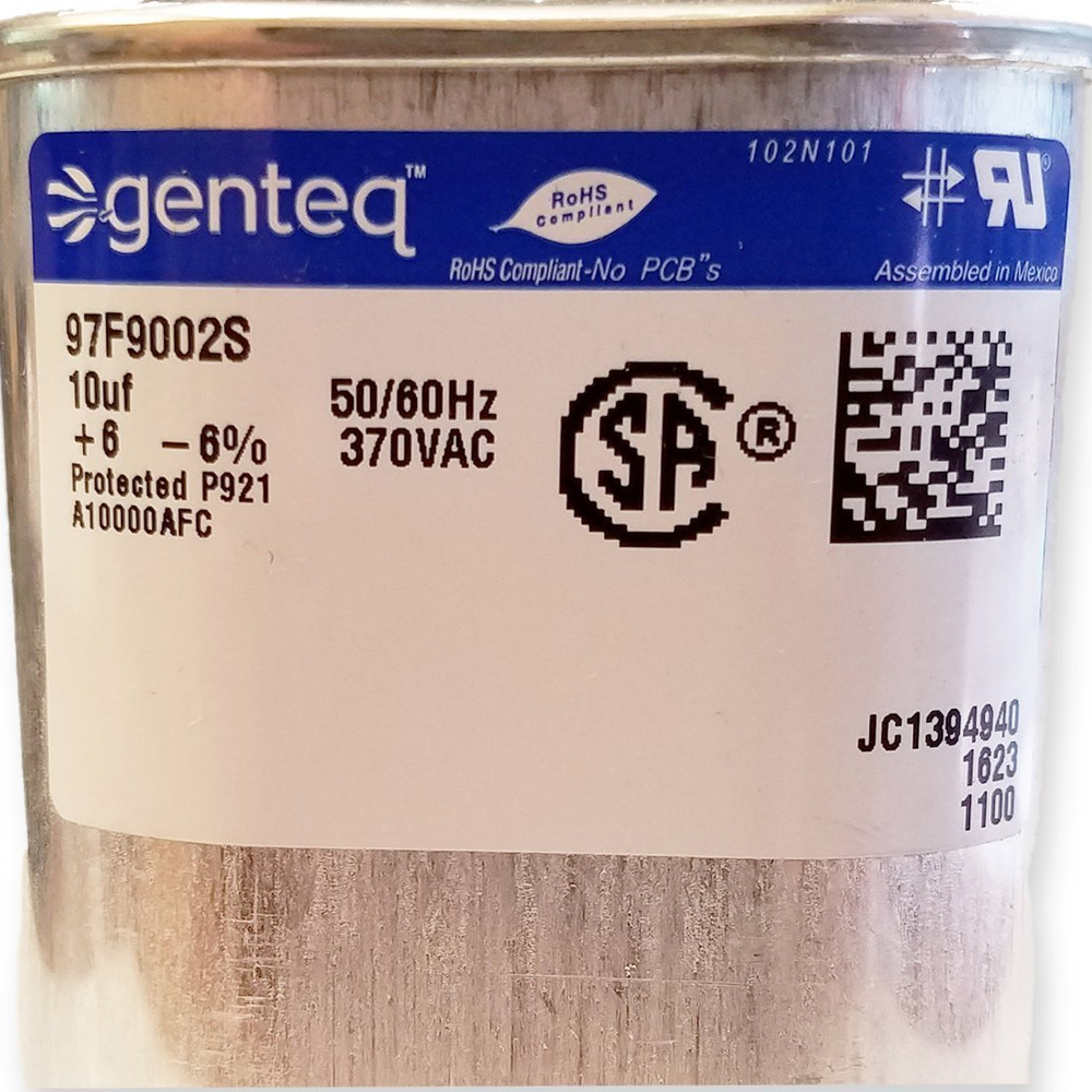 GE 97F9002 - 10 Uf MFD 370 VAC Volt Replacement Oval Run Capacitor