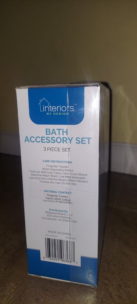 Interiors by Design Red Floral 3PC Bath Accessory Set