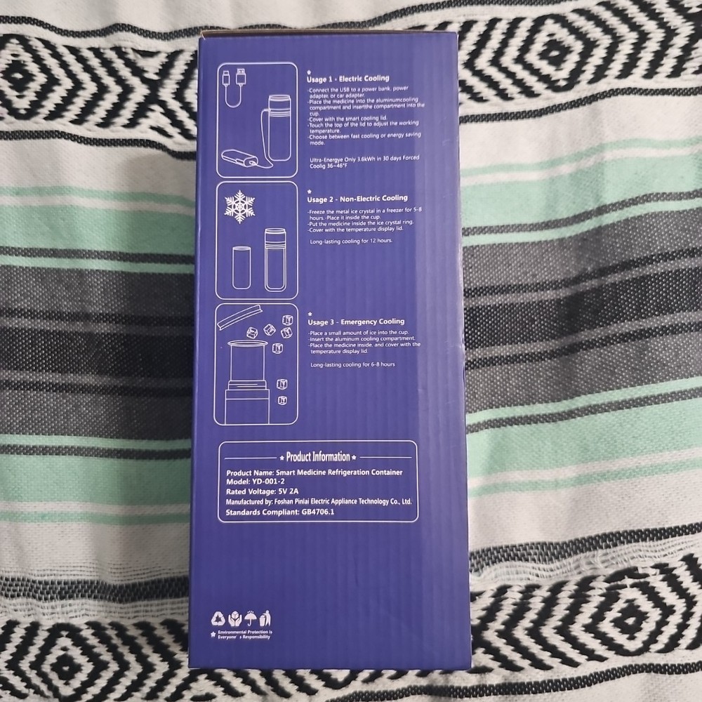 Portable Medicine Refrigeration Container (NON-Electric Version) NEW Open Box