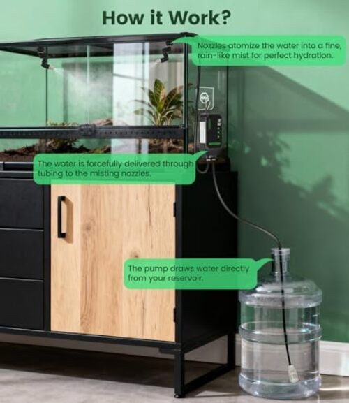 Reptile Mister System with Timer, Reptile Humidifiers Automatic,