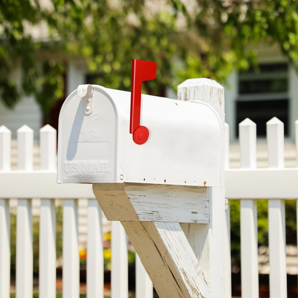 Mailbox Replacement Flag Kit Red Holder, Professional Style - B