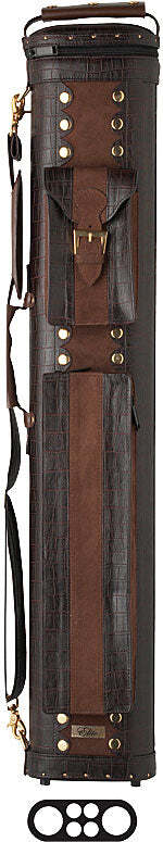 Elite ECC24 - BROWN (2x4) Classic Leather Cue Case