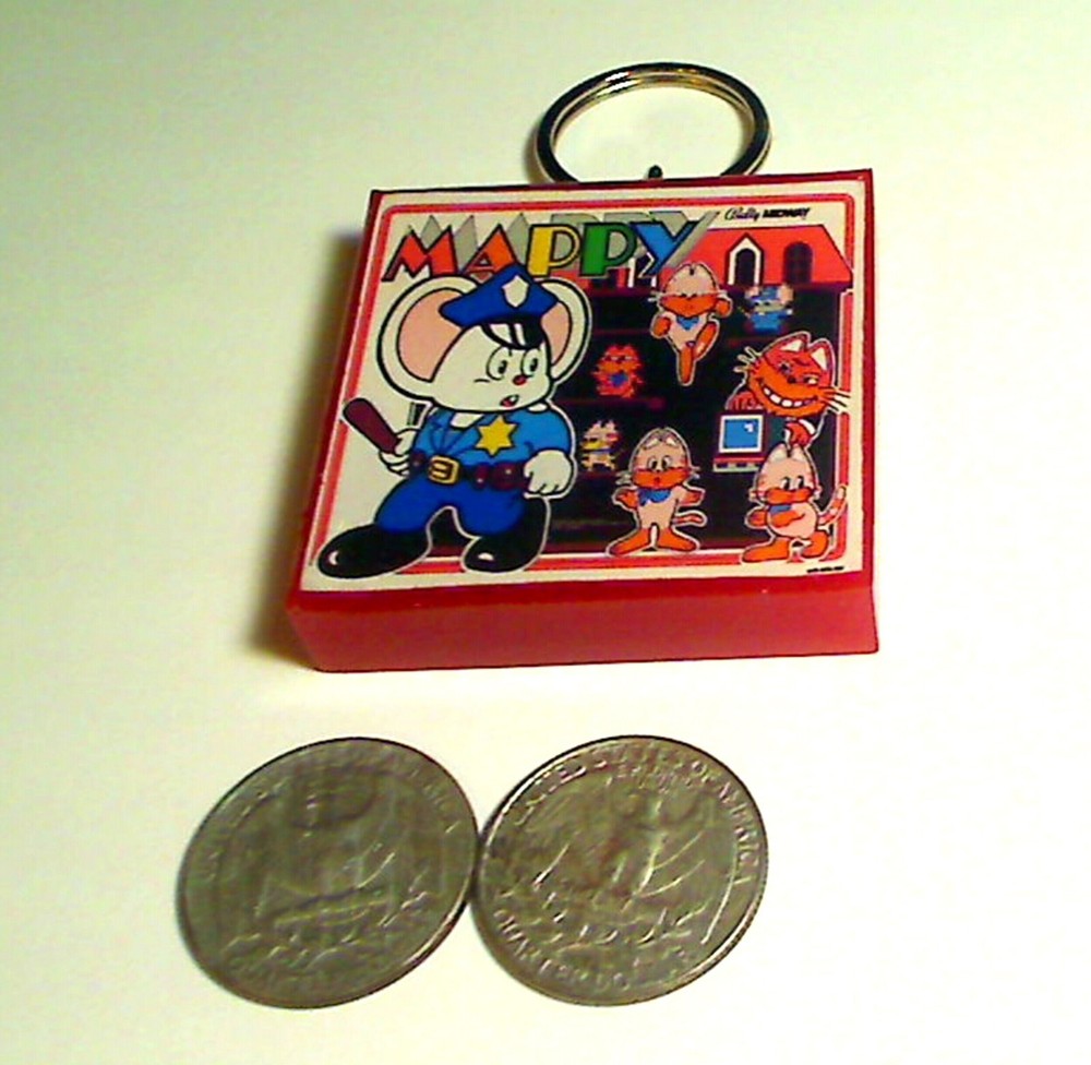 Mappy Arcade Marquee Coin Door accessory Keychain