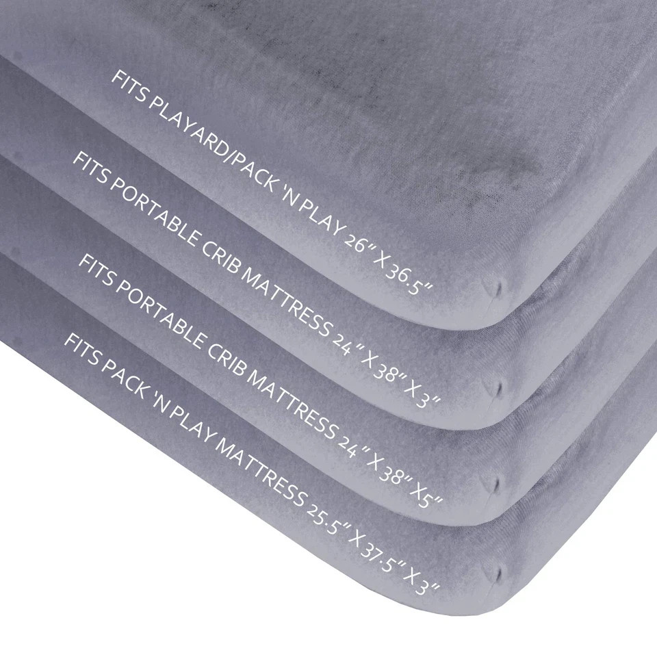 Pack and Play Sheets Fitted, 2 Pack Pack and Play Sheet Fits for Graco Pack N Pl