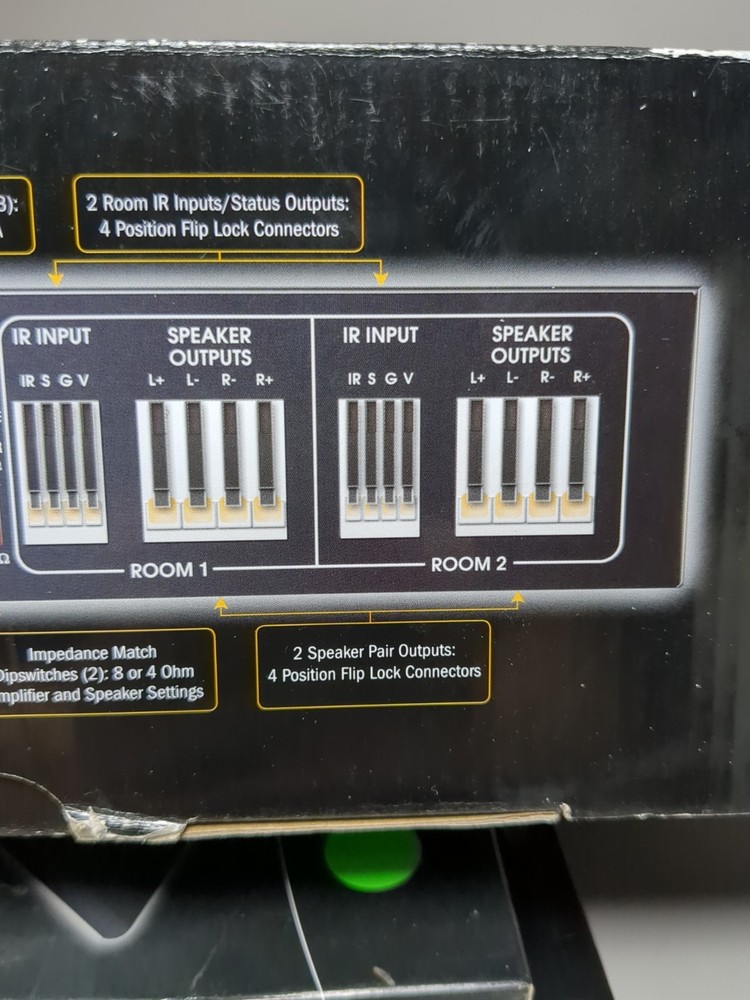 ATON DLA2 Multi-Zone 2-Room Speaker Selector RF Remote 200ft Open Box