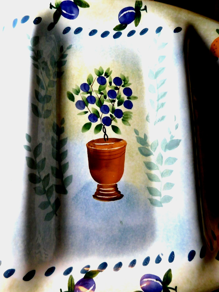 Sakura~Gracey Knight "Topiary" Oval Three Section Stoneware Platter