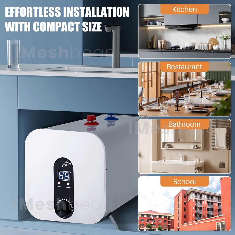 15L/4 Gall Instant Electric Hot Water Heater Shower Compact Mini-Tank Storage RV
