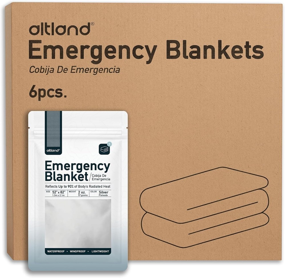 Exceptional Thermal Insulation! 6 Pack Emergency Blankets for Wintry Conditions