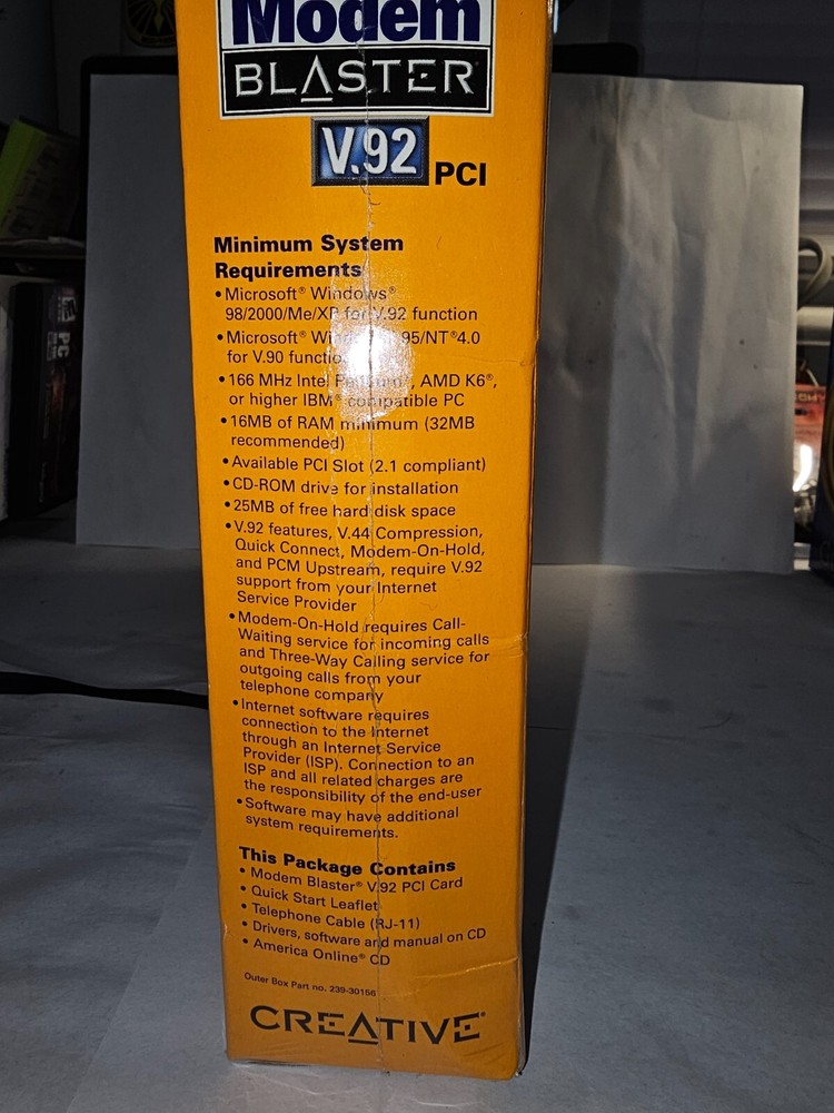 Creative Modem Blaster v.92 PCI NIB Sealed