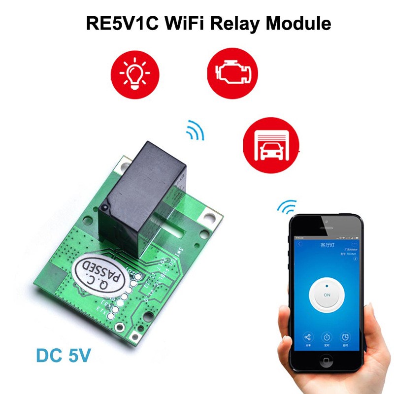 RE5V1C DC 5V WIFI 10A Relay Module PCB DIY Board Remote Control Main Board