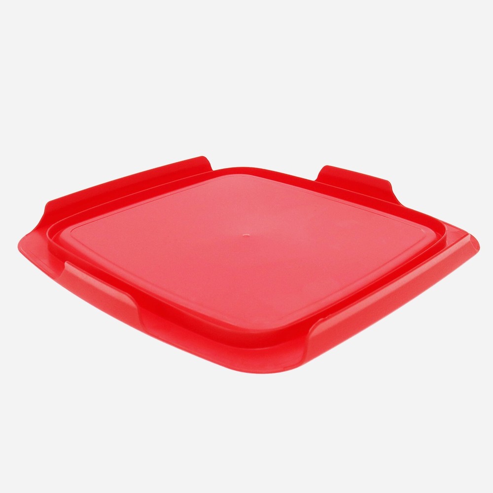 Pyrex C-222-PC Square Red Easy Grab Plastic Storage Replacement Lid (4-Pack)