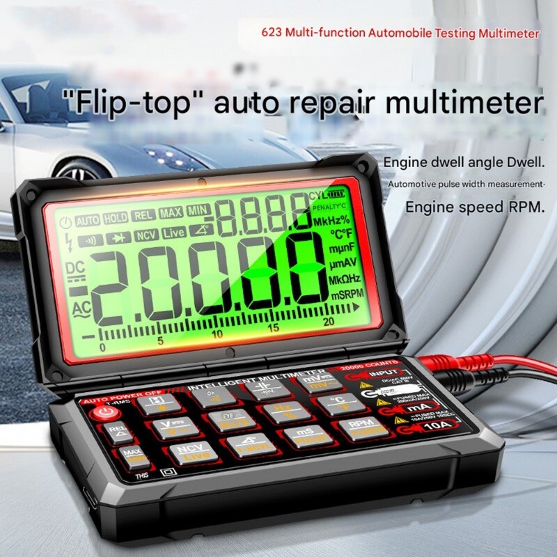 Auto Repair Multimeter Digital AC/DC Voltmeter Ammeter Capacitance Tester BLACK