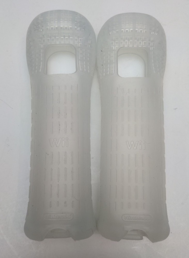2 Nintendo Wii Remote Controller Silicone Gel Case Covers Clear (2x)