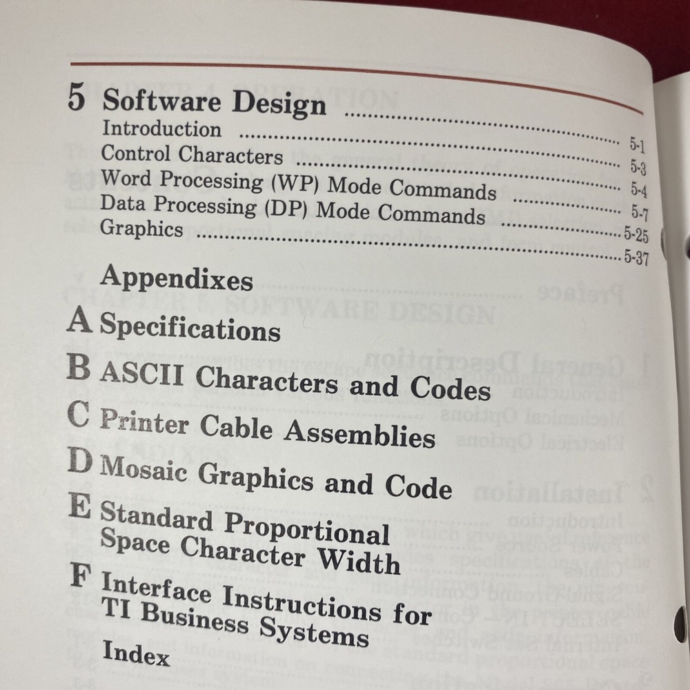 Texas Instruments Model 865 Printer Quick Reference Card & Two Manuals