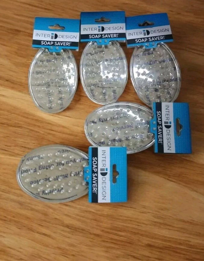 5 Pack InterDesign 30100 Soap Saver, Plastic/Rubber, Clear