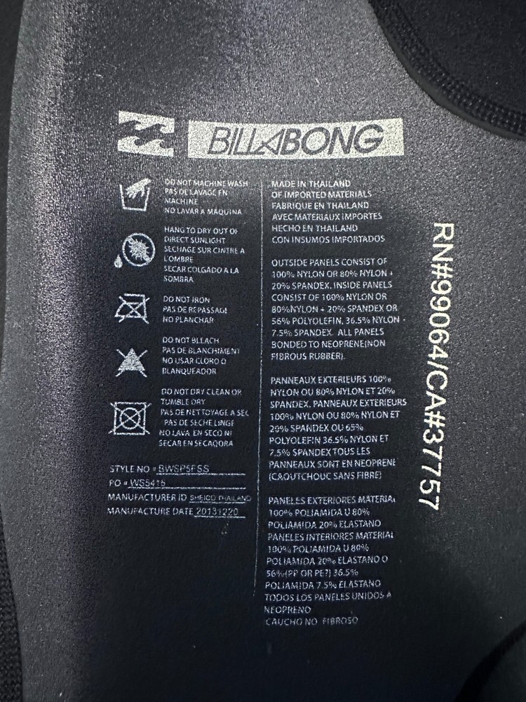 Billabong Boys Wetsuit 2 mm Size 14