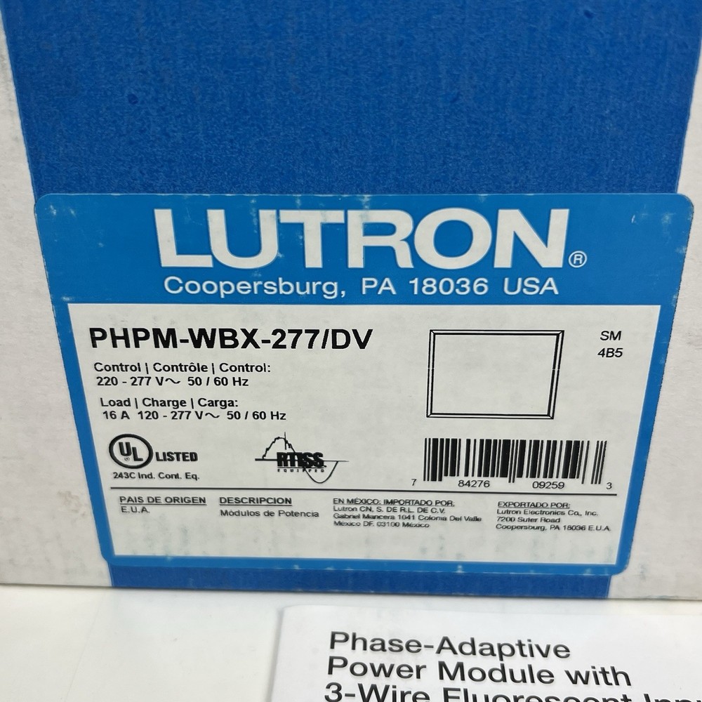 NEW Lutron PHPM-WBX-277/DV Phase Adaptive Power Module 3-Wire Fluorescent Input