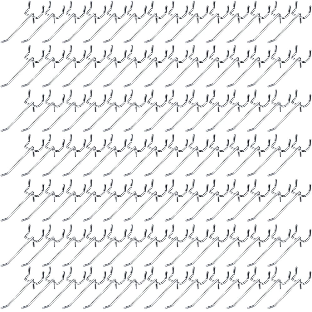 100 Pack Peg Board Hooks Stainless Steel Pegboard Hooks Shelving Display Hang...
