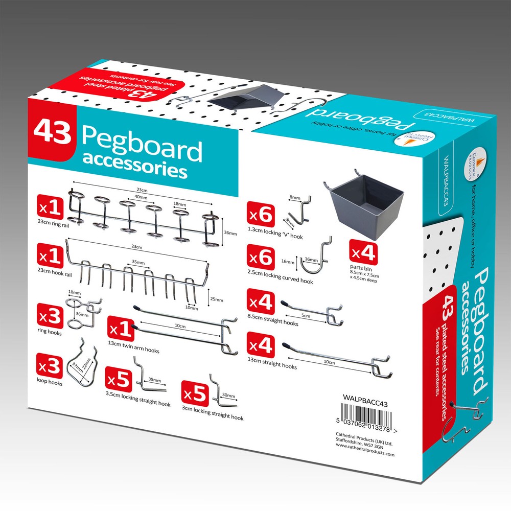 Cathedral Products WALPBACC43 Peg Board 43pc Accessory Pack