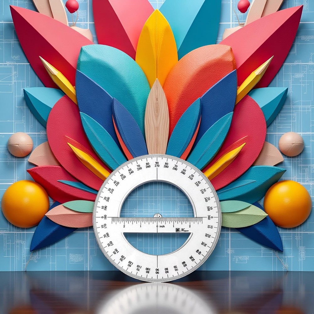 360 Degree Protractor Ruler 6 Inch Round Circle Protractor for Math Geometry